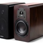 Micca Bookshelf Speakers Dark Walnut Design-0