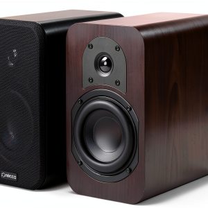 Micca Bookshelf Speakers Dark Walnut Design-0