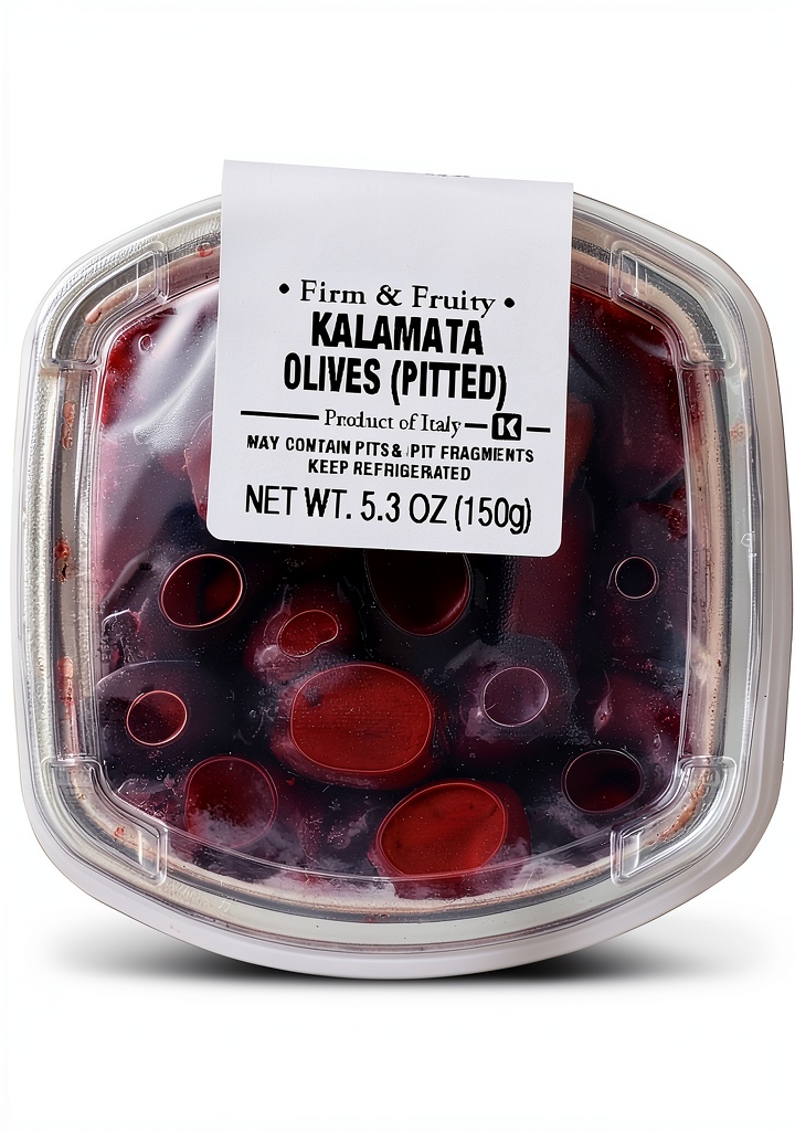 Fresh Pack Kalamata olives served on a cheese board