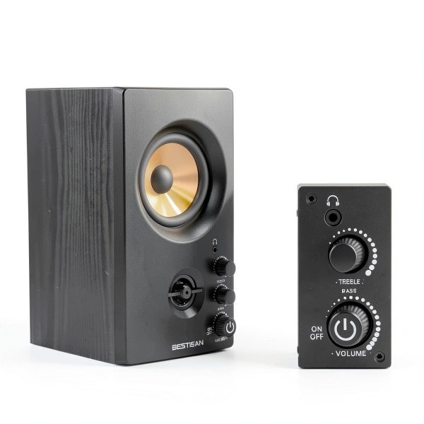 BESTISAN SR80 Bookshelf Speakers Wood Classic Design-3