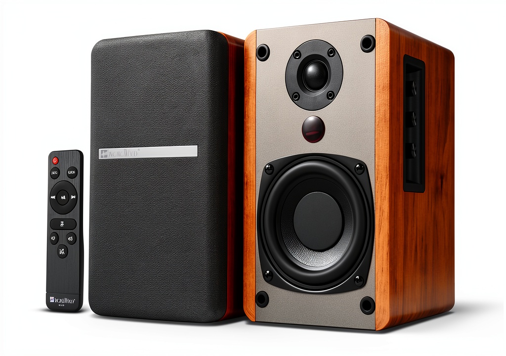 BT25-BW Bookshelf Speakers in a living room