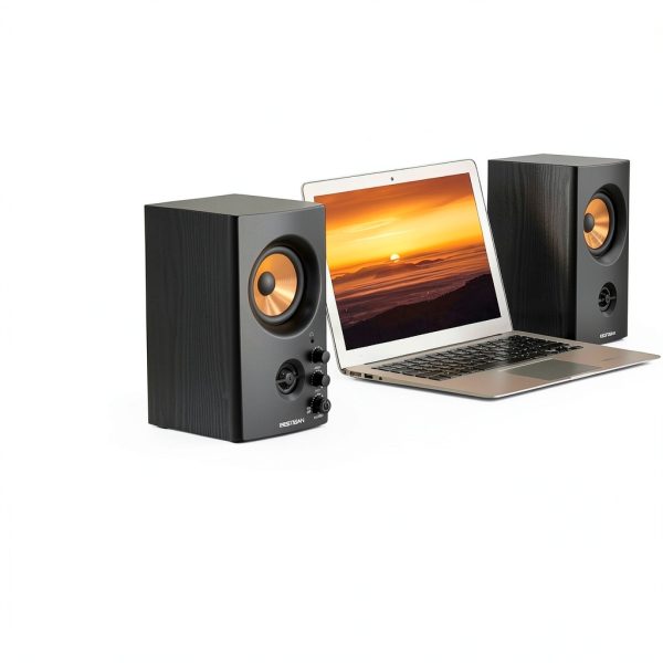 BESTISAN SR80 Bookshelf Speakers Wood Classic Design-4