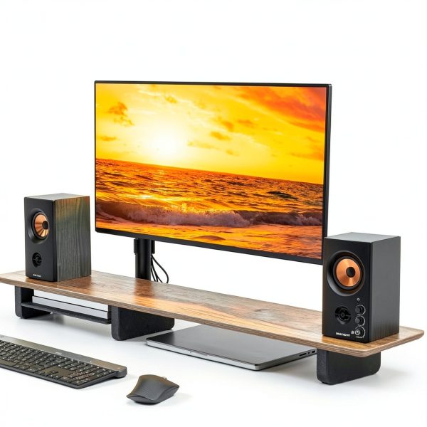 BESTISAN SR80 Bookshelf Speakers Wood Classic Design-6