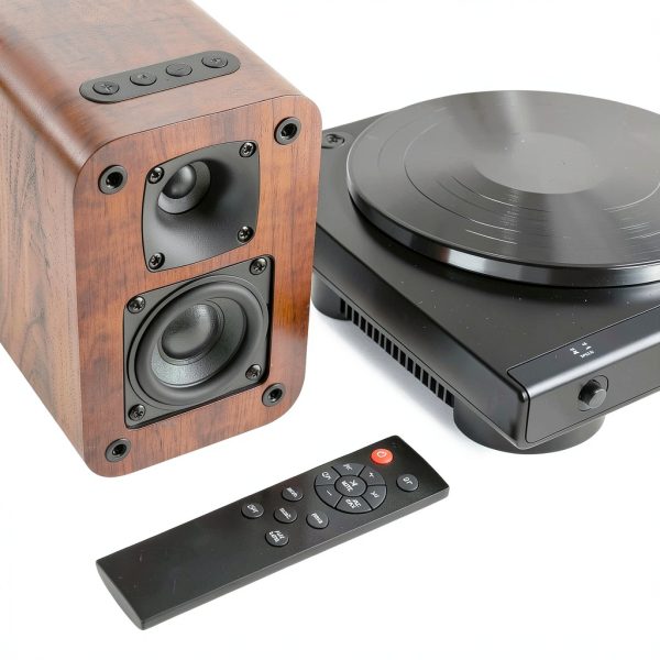 RIOWOIS Powered Bookshelf Speakers Active Bookshelf Speaker-4