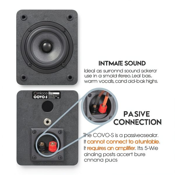 Micca COVO-S Passive Bookshelf Speakers-1