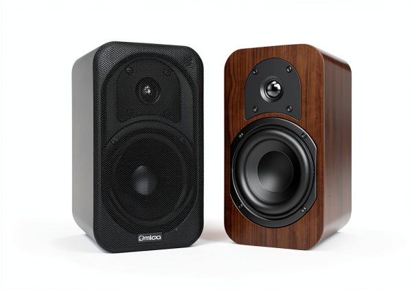 Micca Bookshelf Speakers Dark Walnut Design-2