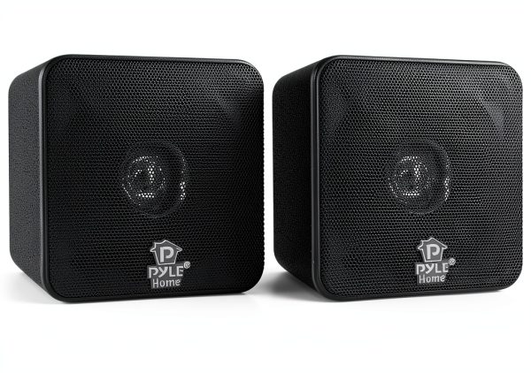 PCB4BK Bookshelf Speakers by - 4 Inch Plastic Black-0