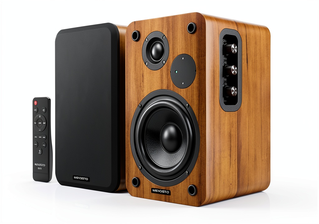 MEVOSTO bookshelf speakers in a home theater setup