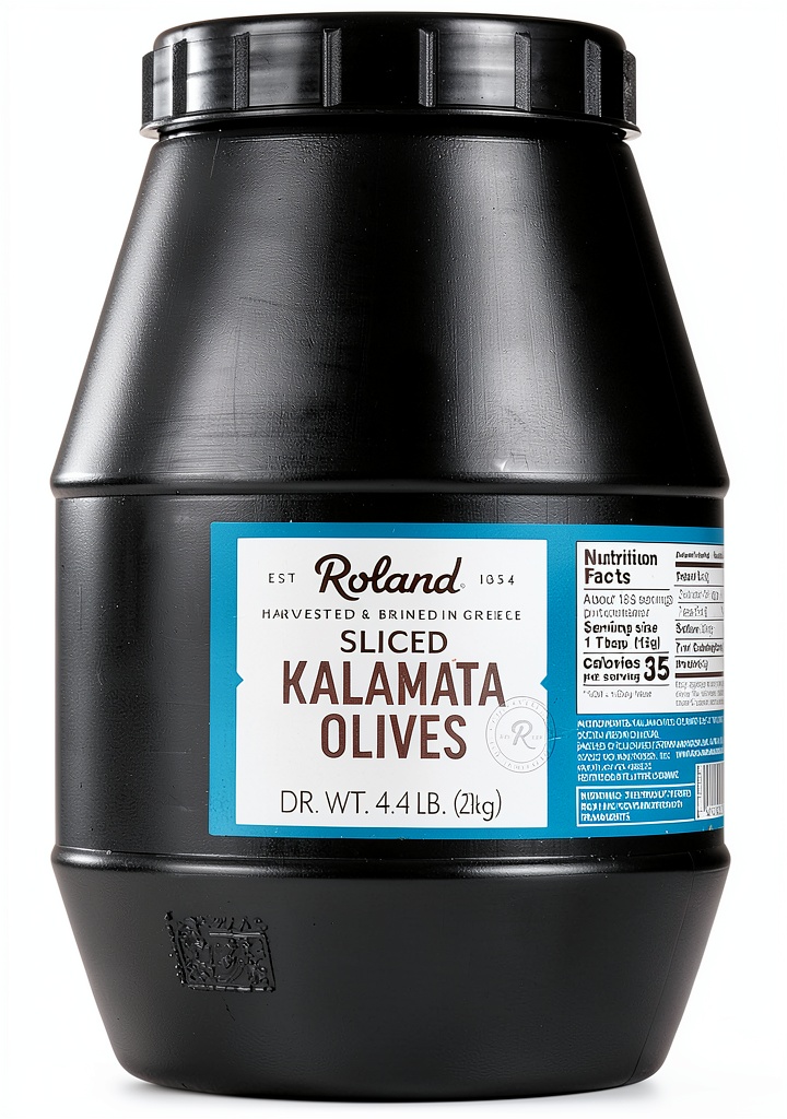 Sliced Kalamata olives added to a Greek salad