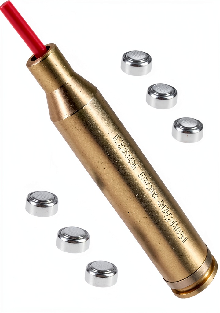 MOSANDON red laser boresight being installed on a rifle stock
