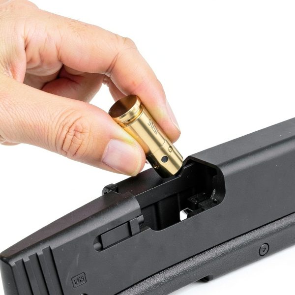 EZshoot Green Laser Bore Sight Brass Tactical 9mm-1