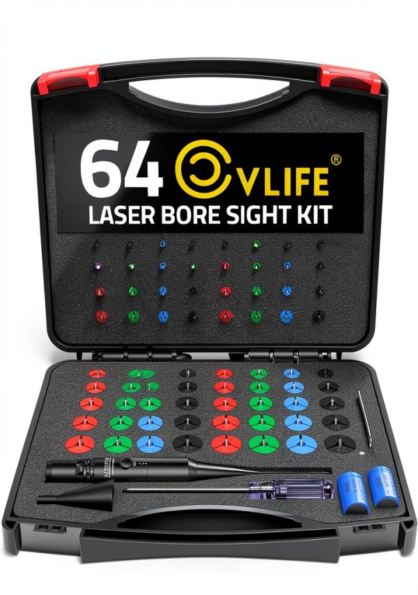 CVLIFE Green Laser Bore Sight Kit with 64 Caliber Adapters-0