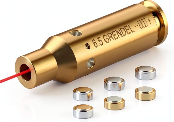 EZshoot 6.5 Grendel Laser Bore Sight with Brass Body and 6 Batteries-0