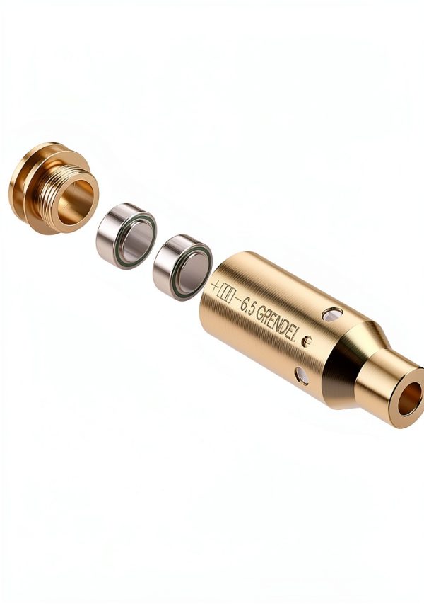 EZshoot 6.5 Grendel Laser Bore Sight with Brass Body and 6 Batteries-3