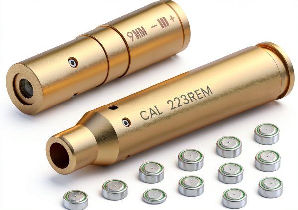 Feyachi Bore Sight Laser 9mm 223 5.56 Brass Red with Batteries-0