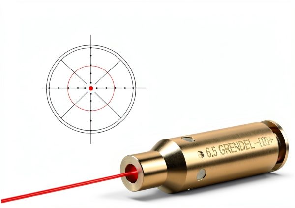 EZshoot 6.5 Grendel Laser Bore Sight with Brass Body and 6 Batteries-1