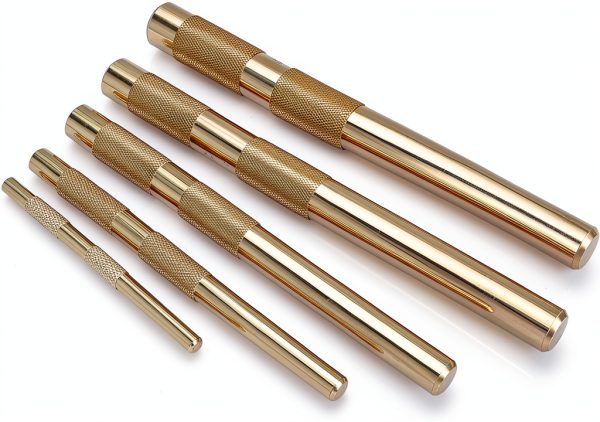 Jofynzo Hand Tool Brass Drift Punch Set 5-Piece 1/4-to-3/4-Inch Brass-0