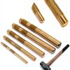 Brass Punch Set 5 Piece by CORRBPEN Orichalcum Brass Drift Punch Tools-4