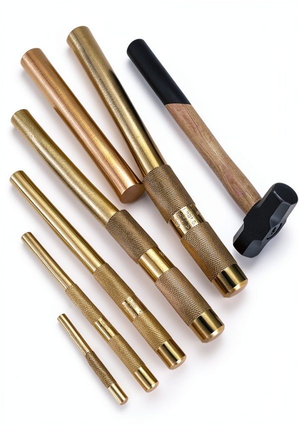 Brass Punch Set 5 Piece by CORRBPEN Orichalcum Brass Drift Punch Tools-2