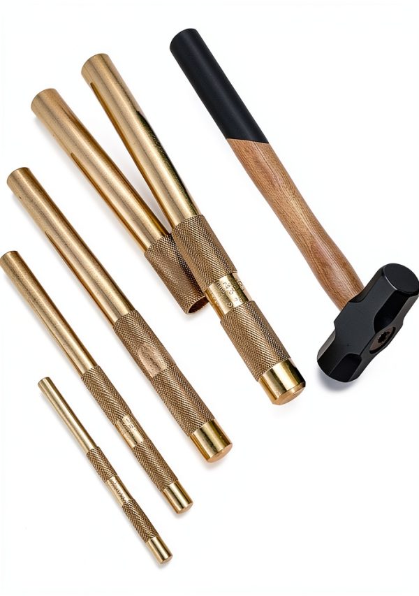 Brass Punch Set 5 Piece by CORRBPEN Orichalcum Brass Drift Punch Tools-1