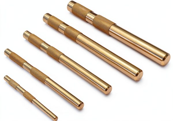 5 Pack Brass Drift Punch Tool Set Replace 67003-MAI 045256670034, 1/4 Inch 3/8 Inch 1/2 Inch 5/8 Inch 3/4 Inch Brass Punch Set-0