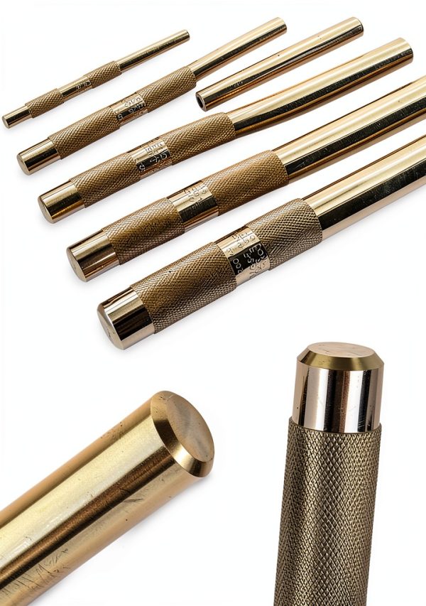 Brass Punch Set 5 Piece by CORRBPEN Orichalcum Brass Drift Punch Tools-5